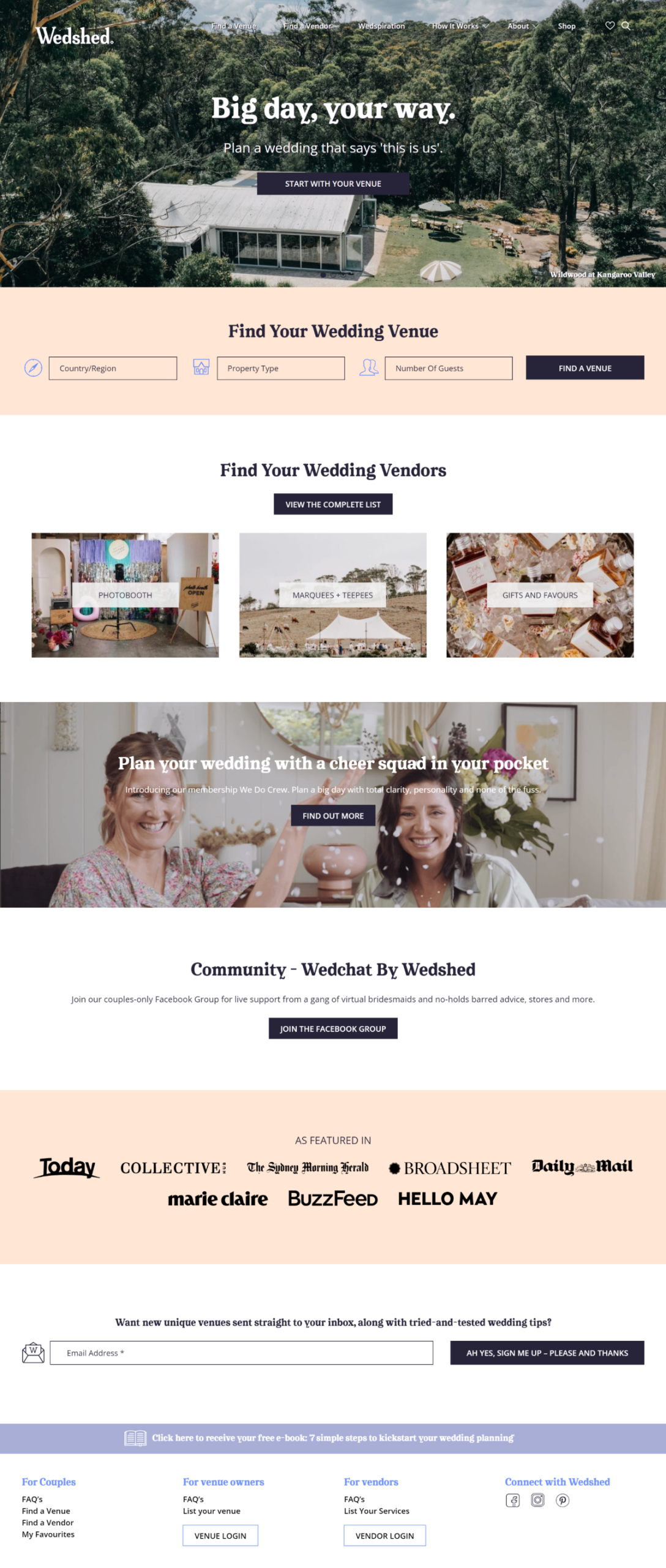 WedShed Full Page Shot